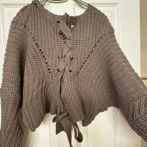 Women's Pewter Brown Knit Sweater